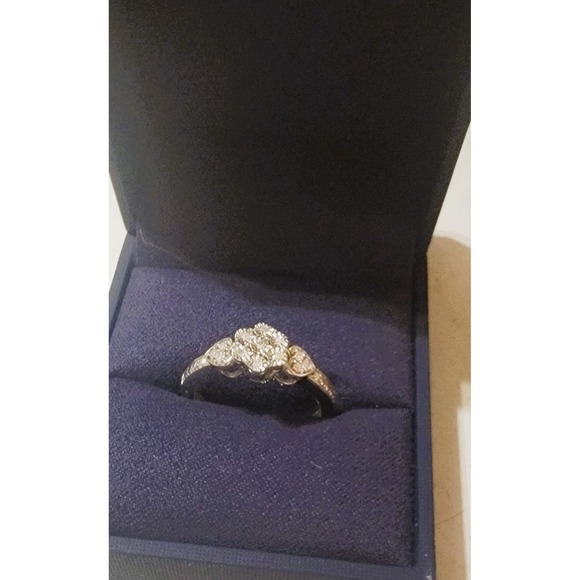 Antique Style Diamond Designer Ring Sterling Silver Engagement Anniversary 5.25 - Picture 5 of 10